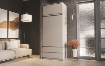 Шкаф Челси с антресолью 900 мм Кашемир (Миф) в Ирбите - irbit.mebel-e96.ru