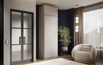 Шкаф 800 мм Челси двустворчатый с антресолью Кашемир (Миф) в Ирбите - irbit.mebel-e96.ru