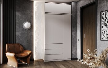 Шкаф 1200 мм Челси с антресолью Кашемир (Миф) в Ирбите - irbit.mebel-e96.ru