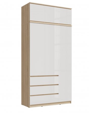 Шкаф 1200 мм Челси с антресолью, сонома/белый (Миф) в Ирбите - irbit.mebel-e96.ru