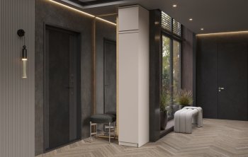 Пенал 400 мм Челси (1 створка) с антресолью, Кашемир (Миф) в Ирбите - irbit.mebel-e96.ru