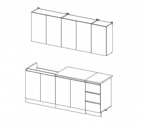 Кухонный гарнитур 2000 мм Челси белый (Миф) в Ирбите - irbit.mebel-e96.ru