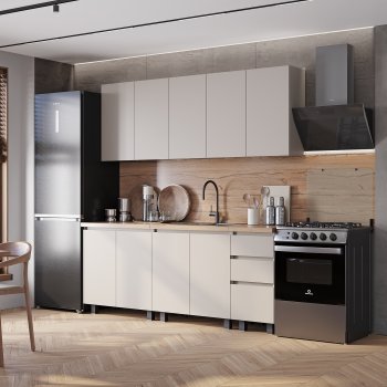Кухонный гарнитур Честер 2000 мм кашемир (БТС) в Ирбите - irbit.mebel-e96.ru