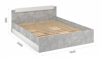 Кровать Чикаго 160 с ламелью Ателье светлый/белый (Имп) в Ирбите - irbit.mebel-e96.ru