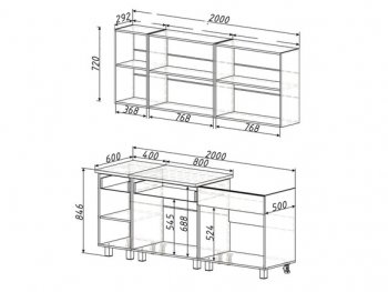 Кухонный гарнитур Дакота 2000 мм (БТС) в Ирбите - irbit.mebel-e96.ru