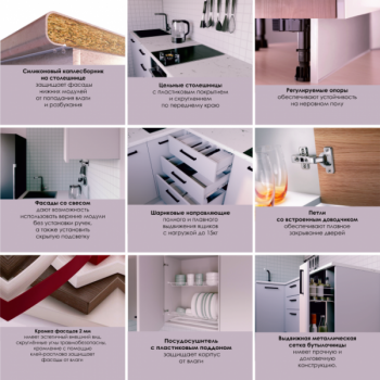 Кухонный гарнитур Элеганция 2800 (Санвут) в Ирбите - irbit.mebel-e96.ru