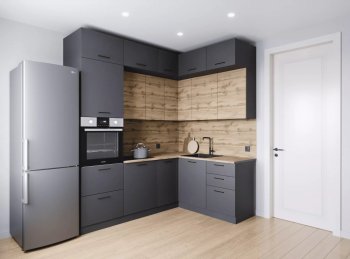 Кухонный гарнитур угловой Дели 2200*1700 мм (Санвут) в Ирбите - irbit.mebel-e96.ru