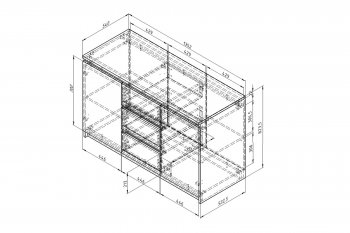 Комод 3ящ.2дв. Дельта Next 25.04 ЯШ/белый (ФМ) в Ирбите - irbit.mebel-e96.ru