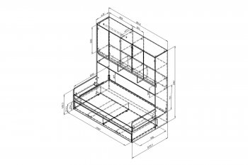 Кровать с антресолью с ящ. ДЕЛЬТА NEXT 21.05 (ФМ) в Ирбите - irbit.mebel-e96.ru