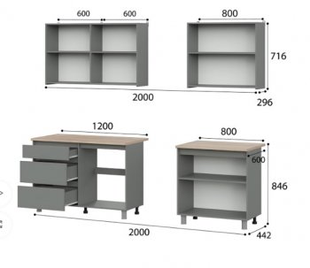 Кухонный гарнитур Денвер 2000 мм (СВ) в Ирбите - irbit.mebel-e96.ru