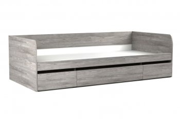 Кровать 900 с ящиками Денвер Риббек серый (СБК) в Ирбите - irbit.mebel-e96.ru