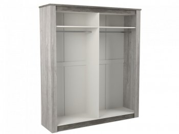 Шкаф 1900 мм 4-х дверный Денвер Риббек серый (СБК) в Ирбите - irbit.mebel-e96.ru