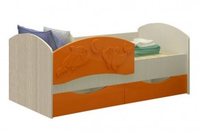 Детская кровать Дельфин-3 МДФ оранжевый, 80х160 в Ирбите - irbit.mebel-e96.ru