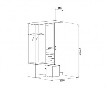 Прихожая Дуся 1.3 УНИ (ДСВ) в Ирбите - irbit.mebel-e96.ru