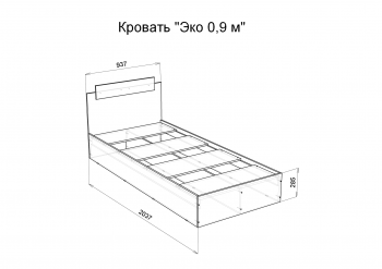 Кровать односпальная Эко 900 белый (Эра) в Ирбите - irbit.mebel-e96.ru