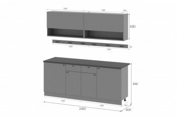 Кухонный гарнитур Энни 2000 мм (МИ) в Ирбите - irbit.mebel-e96.ru