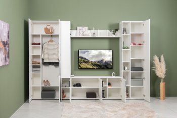 Стенка Эйр модульная, белый (Моби) в Ирбите - irbit.mebel-e96.ru