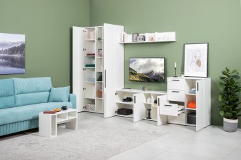 Стенка Эйр модульная, белый (Моби) в Ирбите - irbit.mebel-e96.ru