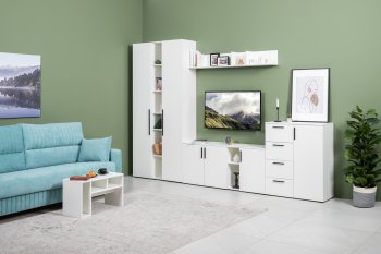 Стенка Эйр модульная, белый (Моби) в Ирбите - irbit.mebel-e96.ru