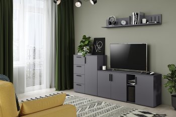 Стенка Эйр модульная, графит (Моби) в Ирбите - irbit.mebel-e96.ru