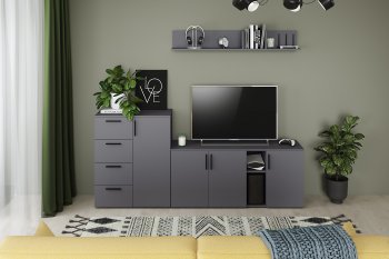 Стенка Эйр модульная, графит (Моби) в Ирбите - irbit.mebel-e96.ru