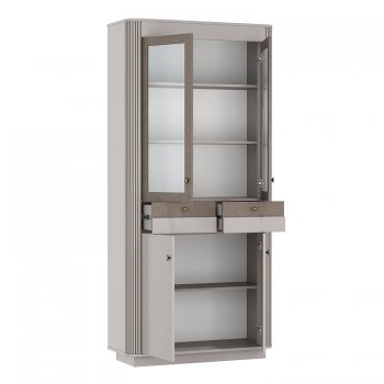 Шкаф витрина 34.05 Фантазия кашемир (Олмеко) в Ирбите - irbit.mebel-e96.ru