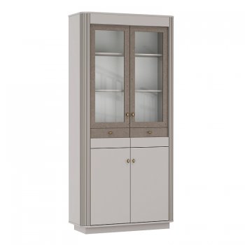 Шкаф витрина 34.05 Фантазия кашемир (Олмеко) в Ирбите - irbit.mebel-e96.ru