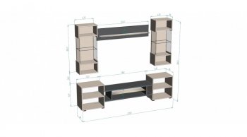 Стенка Фэнтези графит/кашемир (Лин) в Ирбите - irbit.mebel-e96.ru