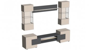 Стенка Фэнтези графит/кашемир (Лин) в Ирбите - irbit.mebel-e96.ru