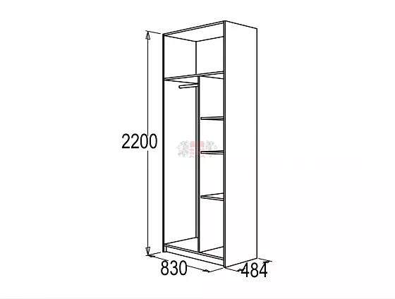 Шкаф 800 мм для одежды и белья Флагман-4 в Ирбите - irbit.mebel-e96.ru