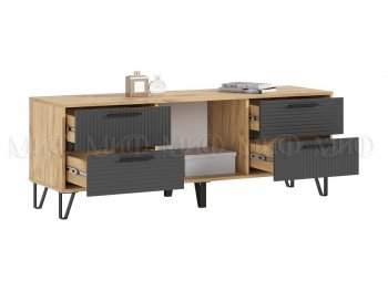 Тумба ТВ Флэш крафт/графит (Миф) в Ирбите - irbit.mebel-e96.ru