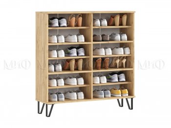 Обувница Флэш крафт/белый (Миф) в Ирбите - irbit.mebel-e96.ru