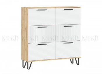 Обувница Флэш крафт/белый (Миф) в Ирбите - irbit.mebel-e96.ru