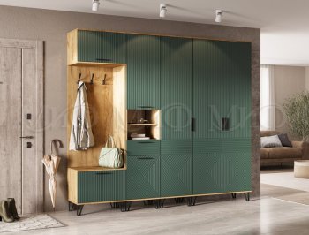 Прихожая Флэш модульная, крафт/грин(Миф) в Ирбите - irbit.mebel-e96.ru
