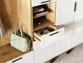 Прихожая Флэш модульная, крафт/белый (Миф) в Ирбите - irbit.mebel-e96.ru