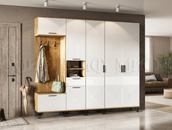 Прихожая Флэш модульная, крафт/белый (Миф) в Ирбите - irbit.mebel-e96.ru
