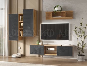Стенка Флэш крафт/графит (Миф) в Ирбите - irbit.mebel-e96.ru