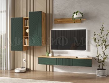Стенка Флэш комп.2 крафт/грин (Миф) в Ирбите - irbit.mebel-e96.ru