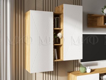 Стенка Флэш крафт/белый (Миф) в Ирбите - irbit.mebel-e96.ru
