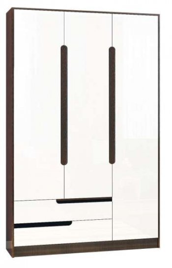 Шкаф 1200 мм 3-х створчатый Гавана белый (Текс) в Ирбите - irbit.mebel-e96.ru