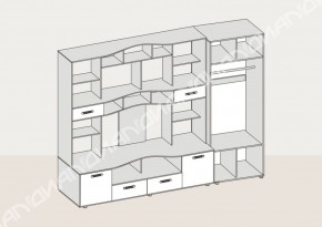 Гостиная Аллегро со шкафом вариант-4 (венге/дуб белфорт) в Ирбите - irbit.mebel-e96.ru