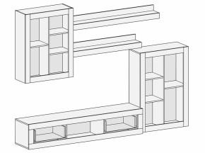 Гостиная Детройт 2 (Дуб сонома/Белый бриллиант) в Ирбите - irbit.mebel-e96.ru