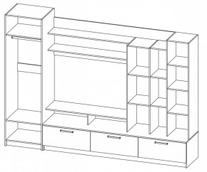 Гостиная Ева (ЯШ светлый/МДФ белый глянец) в Ирбите - irbit.mebel-e96.ru