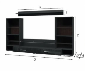 Стенка Домино Черный Глянец (БМ) в Ирбите - irbit.mebel-e96.ru