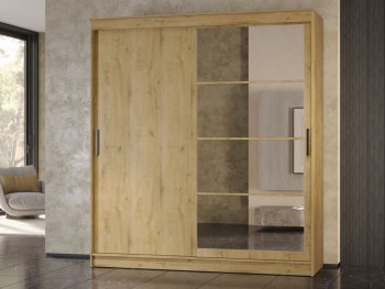 Шкаф-купе 2000 мм Гранд-1 ЛДСП/Зеркало, дуб вотан (Эра) в Ирбите - irbit.mebel-e96.ru