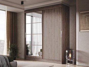 Шкаф-купе 2000 мм Гранд-1 ЛДСП/Зеркало, дуб горный (Эра) в Ирбите - irbit.mebel-e96.ru