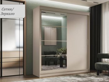 Шкаф-купе 2000 мм Гранд-1 ЛДСП/Зеркало, Сатин (Эра) в Ирбите - irbit.mebel-e96.ru