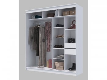 Шкаф-купе 2000 мм Гранд-1 зеркало/зеркало, белый (Эра) в Ирбите - irbit.mebel-e96.ru