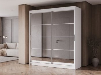 Шкаф-купе 2000 мм Гранд-1 зеркало/зеркало, белый (Эра) в Ирбите - irbit.mebel-e96.ru