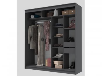 Шкаф-купе 2000 мм Гранд-1 зеркало/зеркало, графит (Эра) в Ирбите - irbit.mebel-e96.ru